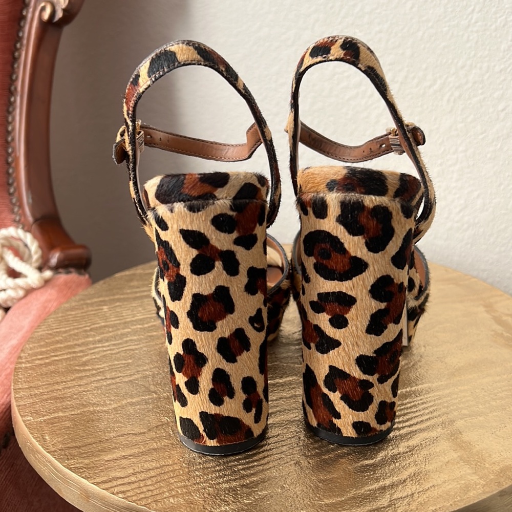 Steve Madden Kierra leopard print fur heel sandals, size 5.5 womens - Picture 3 of 10